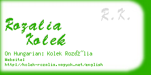 rozalia kolek business card